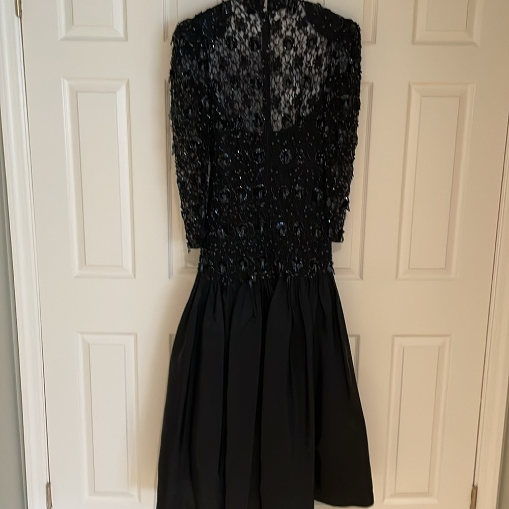 Designer high end Black beaded gown size 4 - Picture 5 of 16